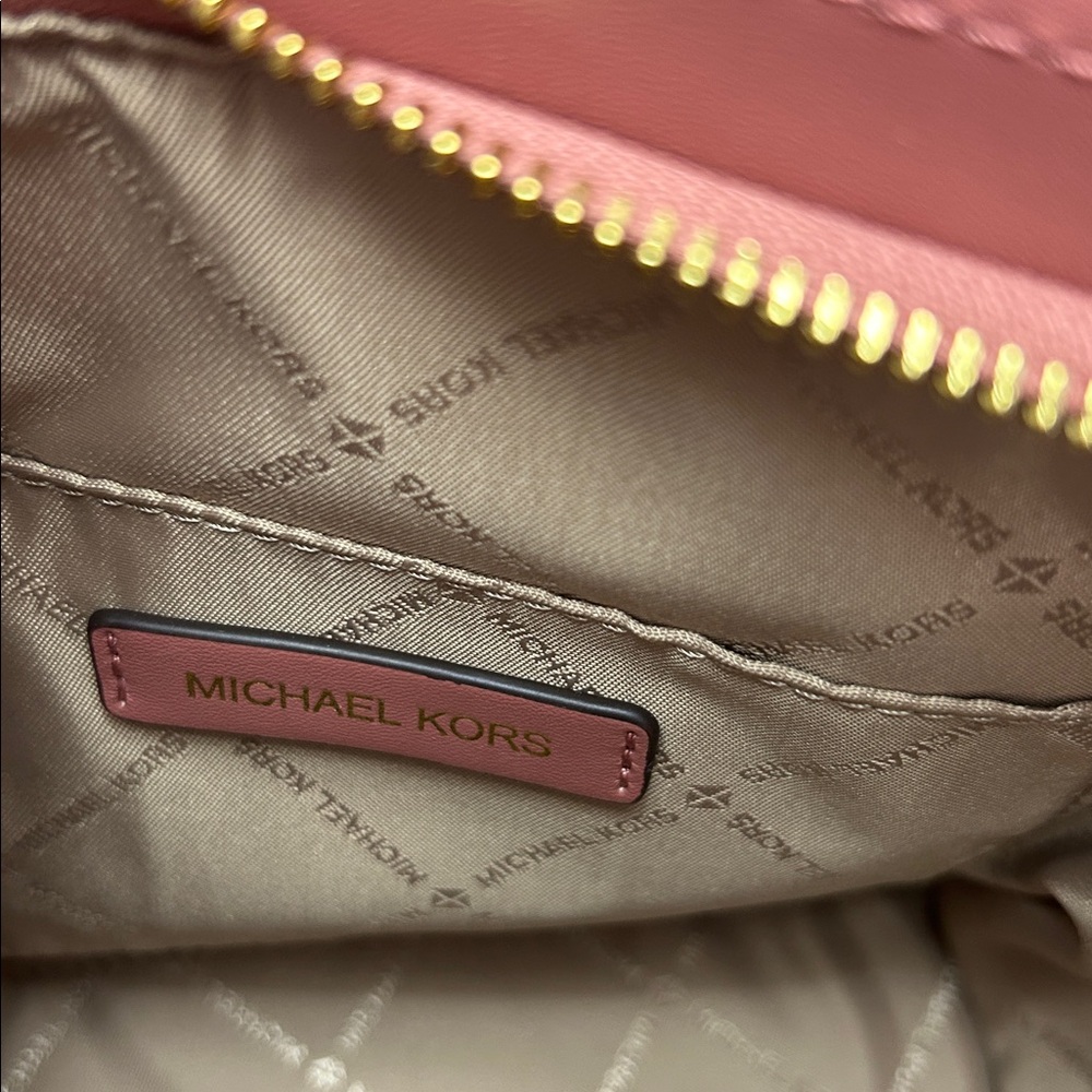 Michael Kors Dusty Rose Leather Satchel with MK Charm and Bunny Charm - Picture 9 of 10